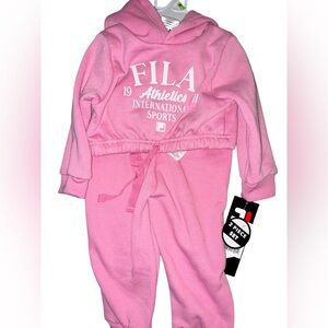 Fila Girls Pink Hoodie and Pants Set NWT